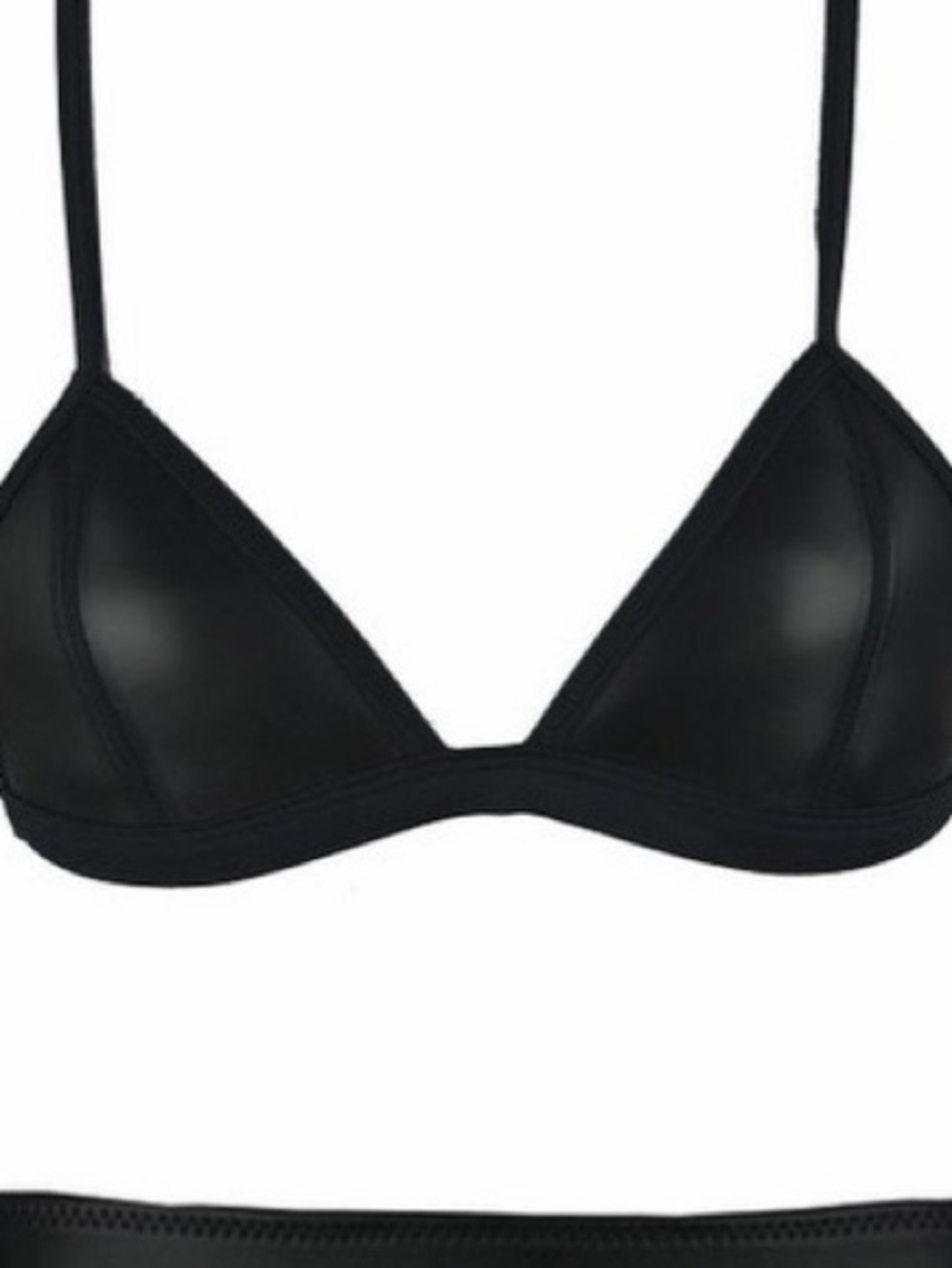 triangl swimwear black faux leather bikini top